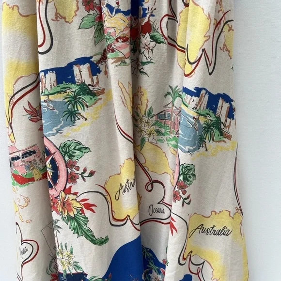 Christian Lacroix Alight Picnic Midi Dress in Nautical Map - Picture 5 of 8